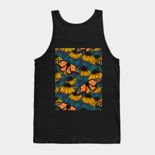 Monarch butterfly on yellow coneflowers Tank Top